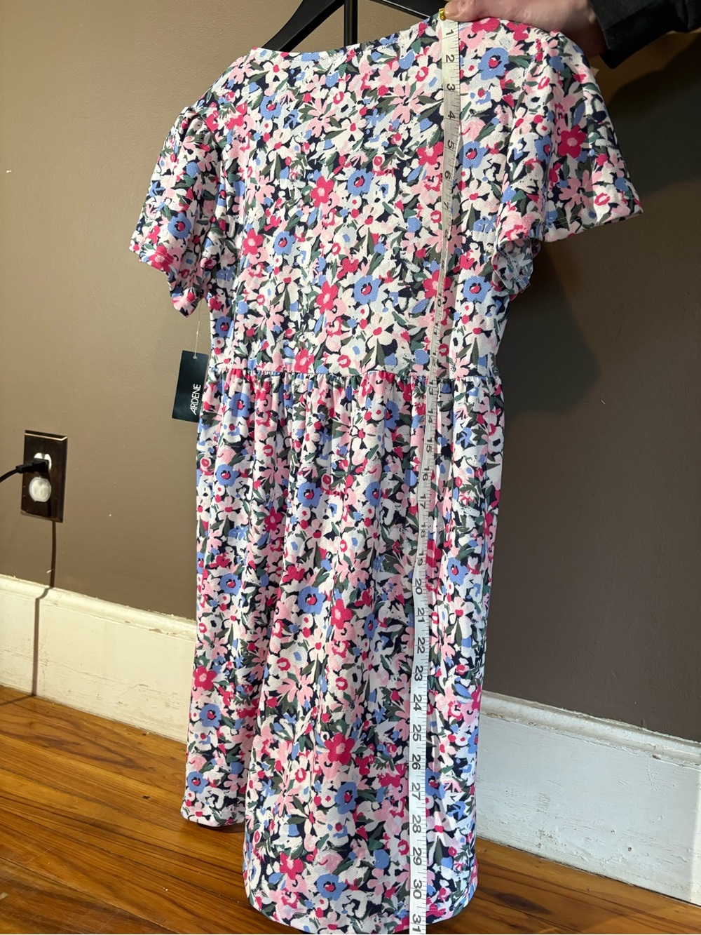 Ardene Pink and Blue Floral V-Neck Dress Size Small NWT - Picture 9 of 14